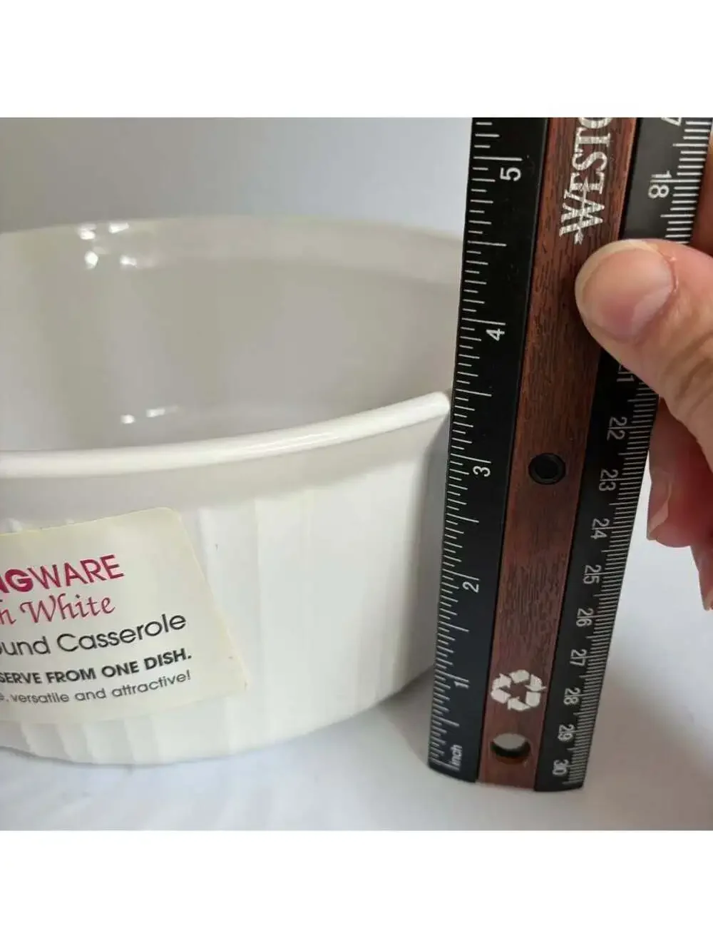 Vintage CorningWare French White F-1-B 2.5 Qt Casserole USA NOS Label No Lid